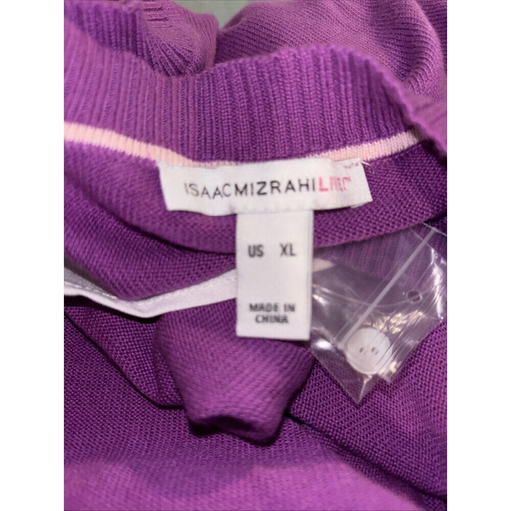 XL New Isaac Mizrahi Live Purple Sweater underlay WHITE shirt NEW Stretch - Picture 10 of 10